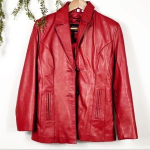 🔥Henig Fine Furs | Vintage Red Leather Jacket - S